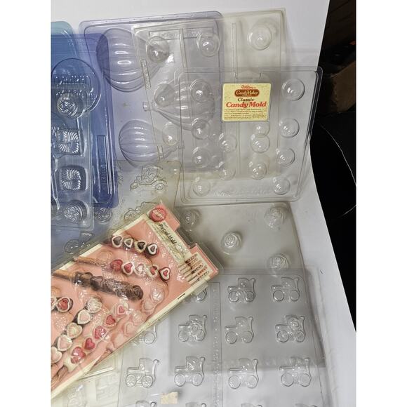 Lot Vintage Clear Candy Molds Bingo Tractors Bunnies Hot Air Balloons Classic... - Picture 8 of 16